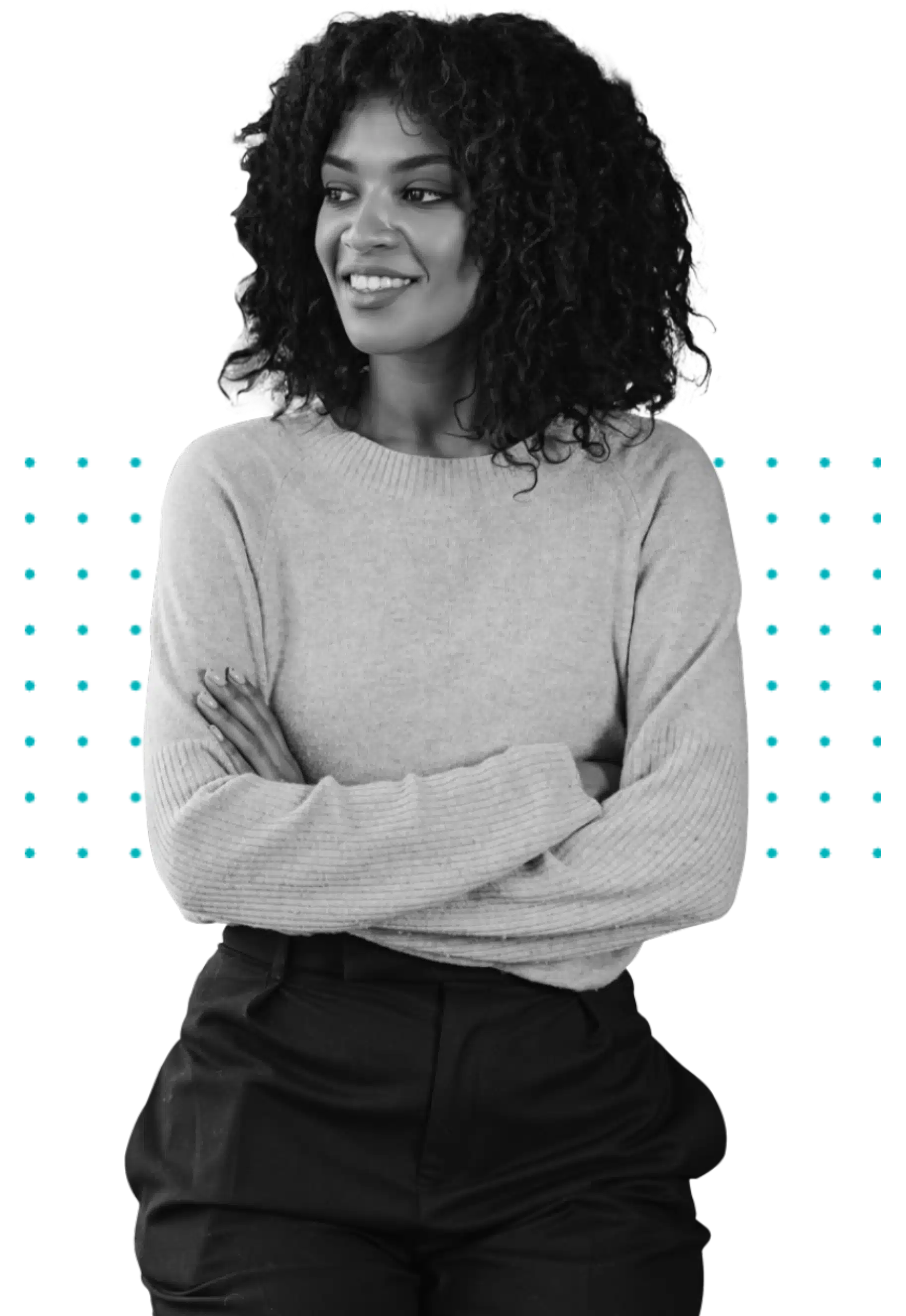 Black woman with blue dotted background x2